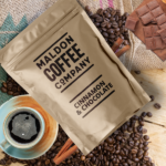Bag of Cinnamon and Chocolate coffee beans from Maldon Coffee Company.