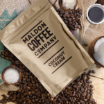 Bag of Coconut Cream coffee beans from Maldon Coffee Company.