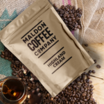 Bag of Highland Cream flavoured coffee beans from Maldon Coffee Company.