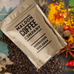 Brown bag of Monsoon Malabar coffee beans from Maldon Coffee Company.