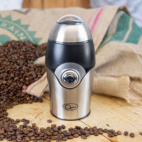 A Quest electric coffee grinder.